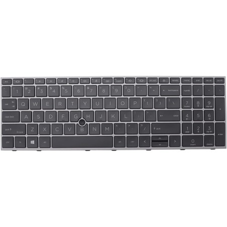Teclado HP ZBook Fury 15 G7 G8 QWERTY Inglés EE.UU. Gris