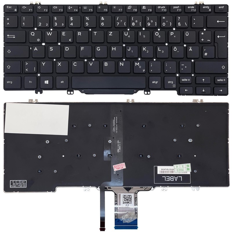 Tastatur Dell 07FYT7 0VWKCT Deutsch QWERTZ mit Beleuchtung