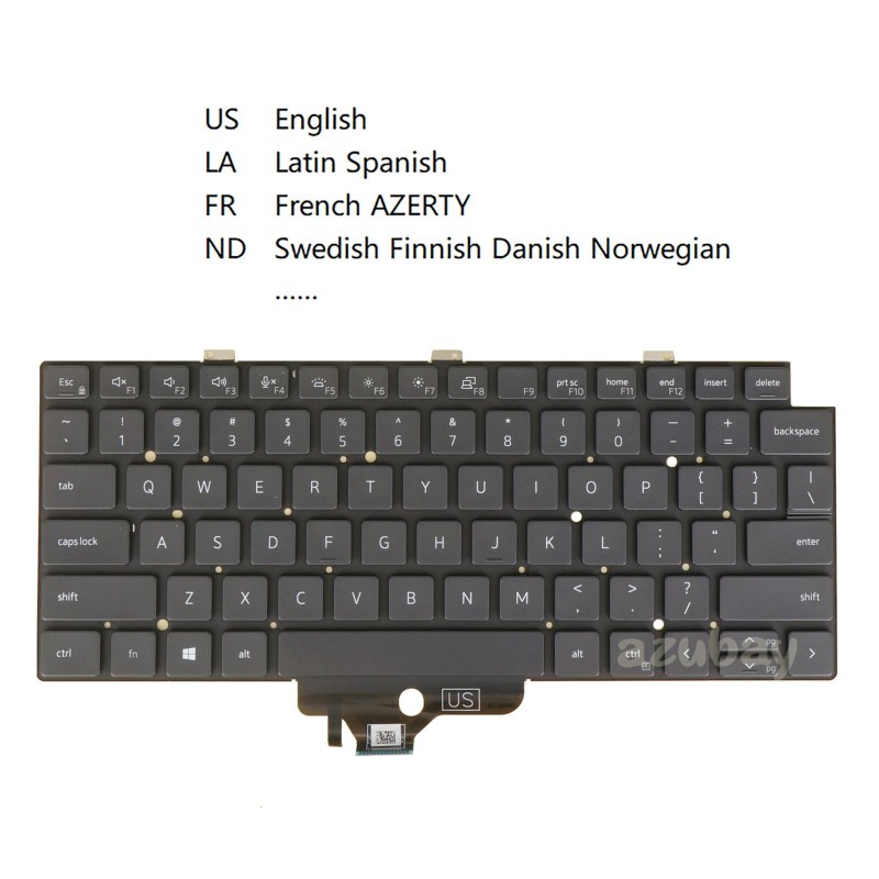 Tastatur Dell 018YPJ 0J8C2M International mit Rückenbeleuchtung