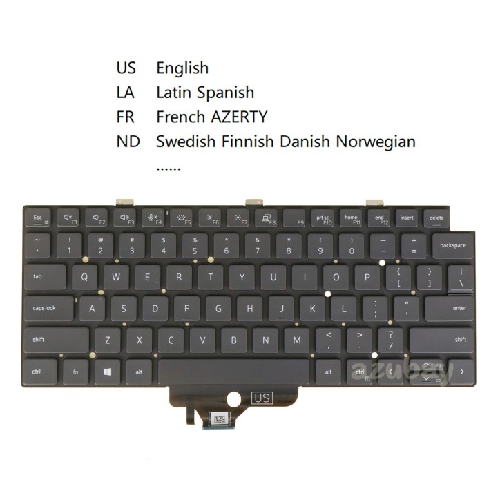 Teclado Dell 018YPJ 0J8C2M Internacional Retroiluminado Negro