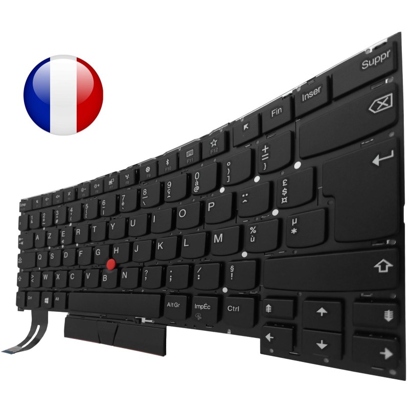 Tastatur Lenovo SN20R66124 Französisch AZERTY Rückenbeleuchtung Schwarz