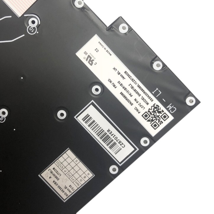 Teclado Lenovo SN20R66050 Danés QWERTY Retroiluminado ThinkPad T490s T495s [R4]