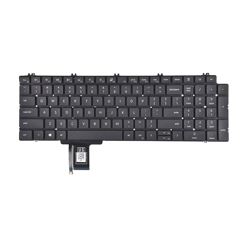Wiederaufbereiteter Dell 08XY7G QWERTY-US-Tastatur mit Beleuchtung