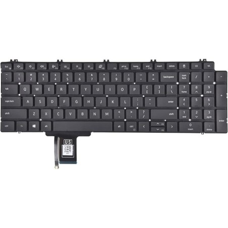 Teclado Dell 08XY7G QWERTY USA Retroiluminado reacondicionado