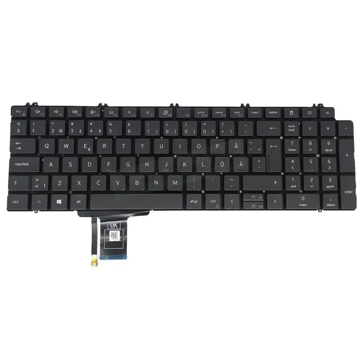 Dell Teclado 0NN0MK Alemán QWERTZ Retroiluminado Negro