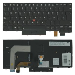 Leertasten-Tastatur Lenovo 01HX465 Belgisch AZERTY mit Retroillumination Reconditioniert