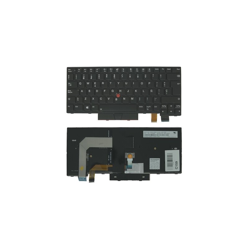 Leertasten-Tastatur Lenovo 01HX465 Belgisch AZERTY mit Retroillumination Reconditioniert