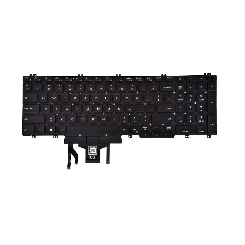 Dell-Tastatur 0MMH7V 0M25NK Englisch USA QWERTY Wiederaufbereitet