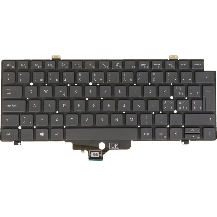 Teclado Dell 0KHHRV Suizo Alemán QWERTZ Retroiluminado Negro